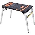 LEADALLWAY 7-in-1 Folding Portable Workbench Painted Work Table as Workbench, Scaffold,Platform,Sawhorse,Car Creeper and Hand