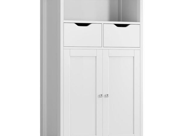 Shintenchi Floor Storage Cabinet, Bathroom Organizer with Doors and Drawers, Freestanding Side Cupboard Pantry with Adjust...