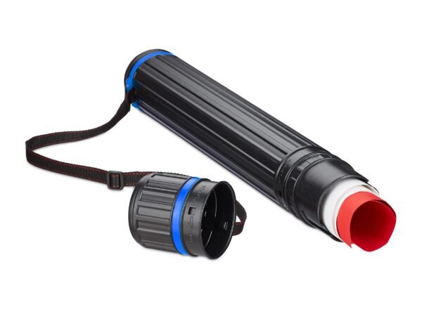 Relaxdays Plastic Telescopic Transport Tube with Adjustable Strap and Screw Lid, Black, 64 to 100 cm for A0 Size, Black