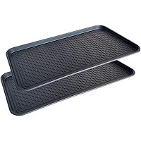 XL Shoe Drip Tray, Large Shoe Tray, Shoe Rack, 76 x 38 x 3 cm with Raised Edge, Drip Tray, Black for Shoes, Pack of 2
