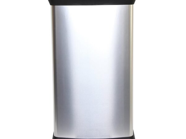 CURVER Metal Effect 70% Recycled Kitchen Pedal Touch Deco Bin 50 Litres - Silver