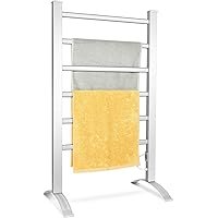 RELAX4LIFE Electric Towel Radiator with Thermostat, 100 W Towel Warmer, 900 x 530 mm Silver, Independent/Wall-Mounted Towel H