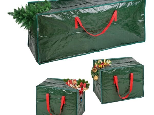 ARSUK Christmas Tree Storage Bag With 2 x Christmas Decorations Storage Bags For Baubles, Tinsel, String Lights - Fits Up ...