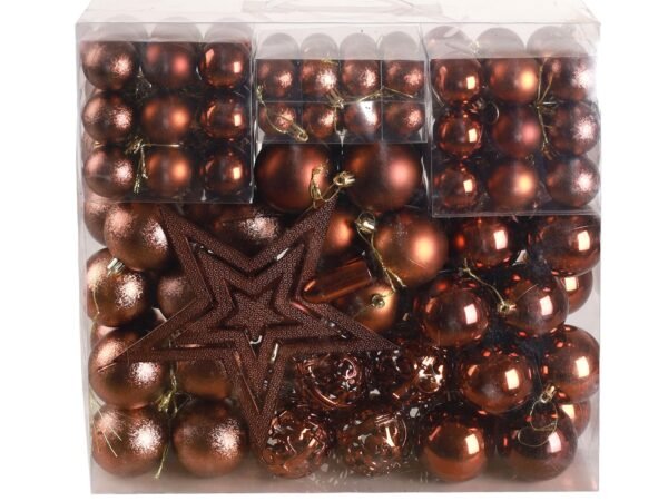 Hengsong Christmas Baubles Brown Set of 139, Plastic Christmas Tree Baubles, Christmas Tree Baubles, Christmas Tree Bauble...