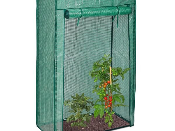 Relaxdays Set of 2 Tomato Garden Greenhouse, Balcony, Protection, Tarpaulin, HLP 150 x 100 x 50 cm, Steel and Plastic, Green