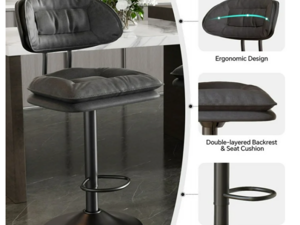 2vnt. Pasukamos Baro Kėdės, Pilkos 65 cm