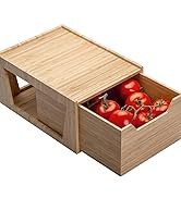 Tall Bamboo Drawer, Stackable Storage Solution for Kitchen Products, Office Supplies, or Bathroom...