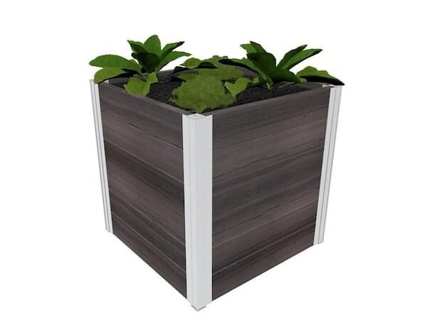 Urbana 22"L x 22"W x 22"H Vinyl Cube Planter, Espresso Brown, VT17511