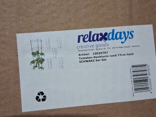 Juodos grotelės augalams, 6 vnt., 76 cm