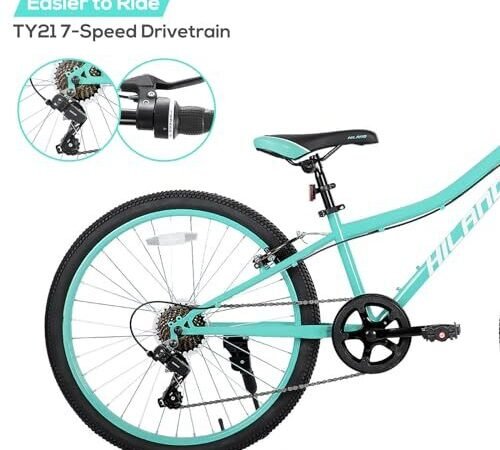 Hiland 20 24 Inch Mountain Bike for Kids Age 5 + Year Old, 24 in-7 speed Green - Picture 6 of 7