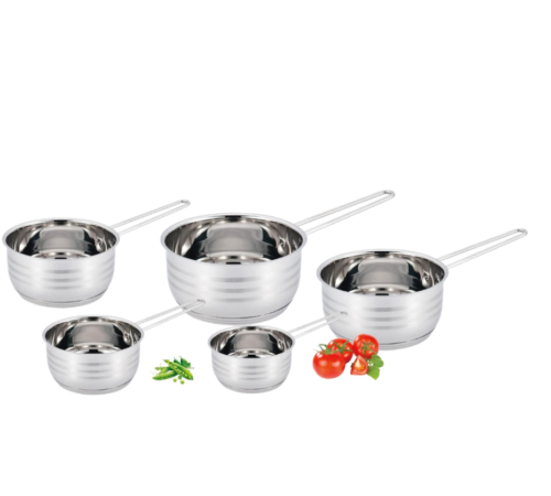 5 dalių nerūdijančio plieno prikaistuvių rinkinys