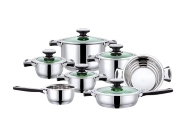 12 dalių nerūdijančio plieno indų rinkinys