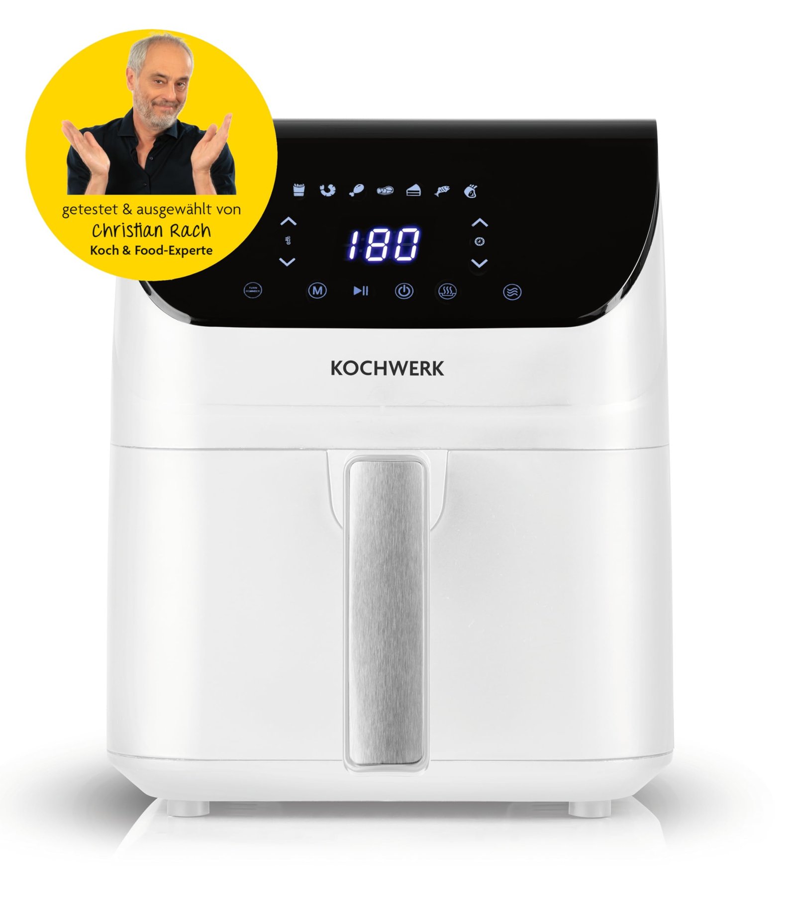 Rachs KOCHWERK 4L Skaitmeninis Oro Gruzdintuvas (Airfryer) 1400W su Jutikliniu Ekranu balta spalva - Image 2