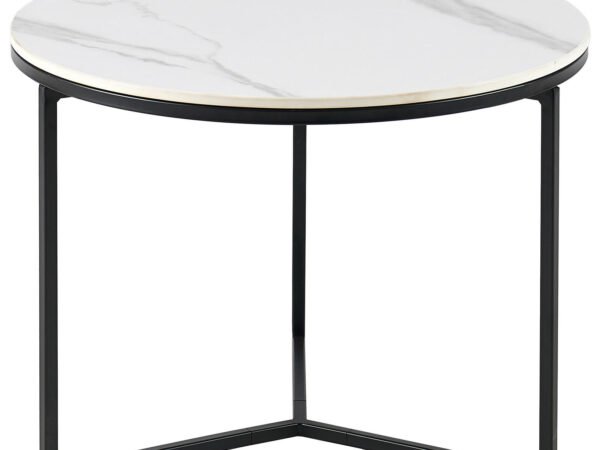 Livetastic pristatomasis staliukas 60/60/45 cm juodas, baltas apvalus