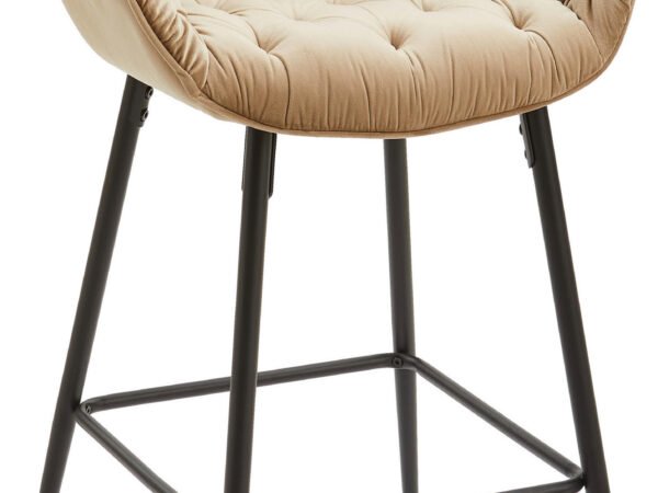 Livetastic baro kėdė, aksomas, juoda, taupe, geležis, tuopos fanera