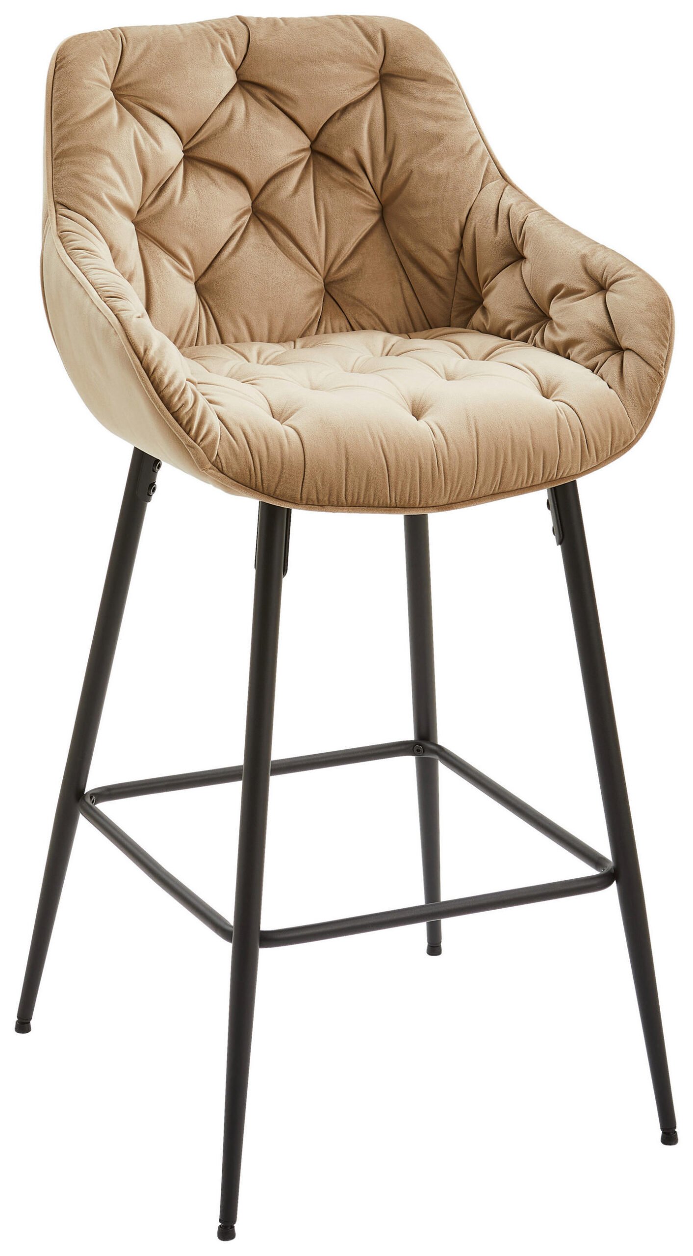 Livetastic baro kėdė, aksomas, juoda, taupe, geležis, tuopos fanera