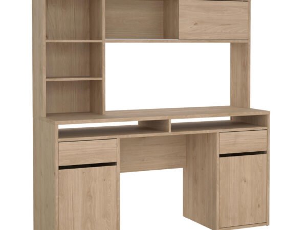 MID.YOU rašomasis stalas 149/48,2/156,2 cm ąžuolo spalvos su daiktų laikymo vieta