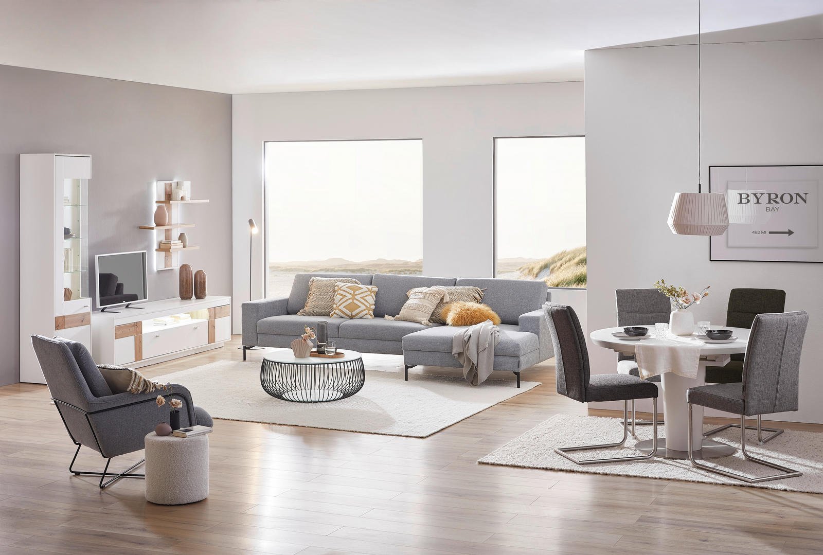 Novel KAVOS STALELIS ESG 86/86/35 cm apvalus, juodas, baltas - Image 2