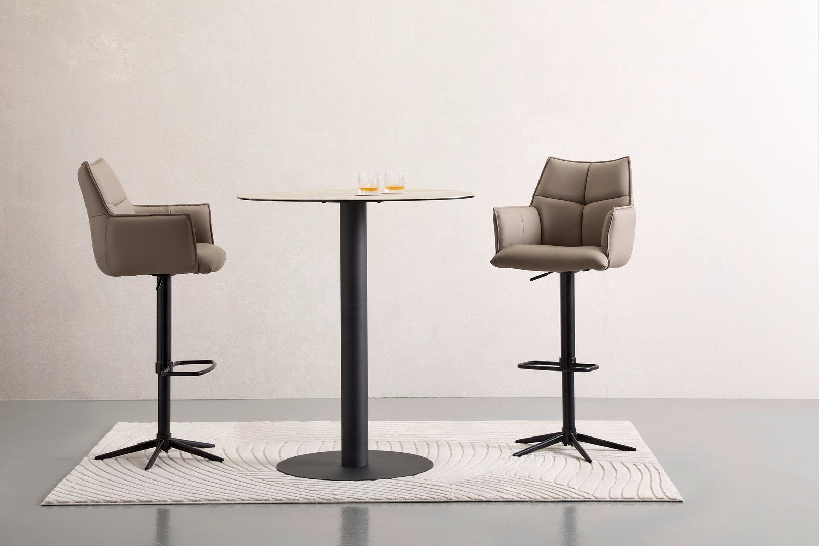 Novel BARHOCKER, tikros odos, juodos, rausvai pilkos spalvos, geležinis, su 360° pasukama sėdimąja dalimi - Image 2