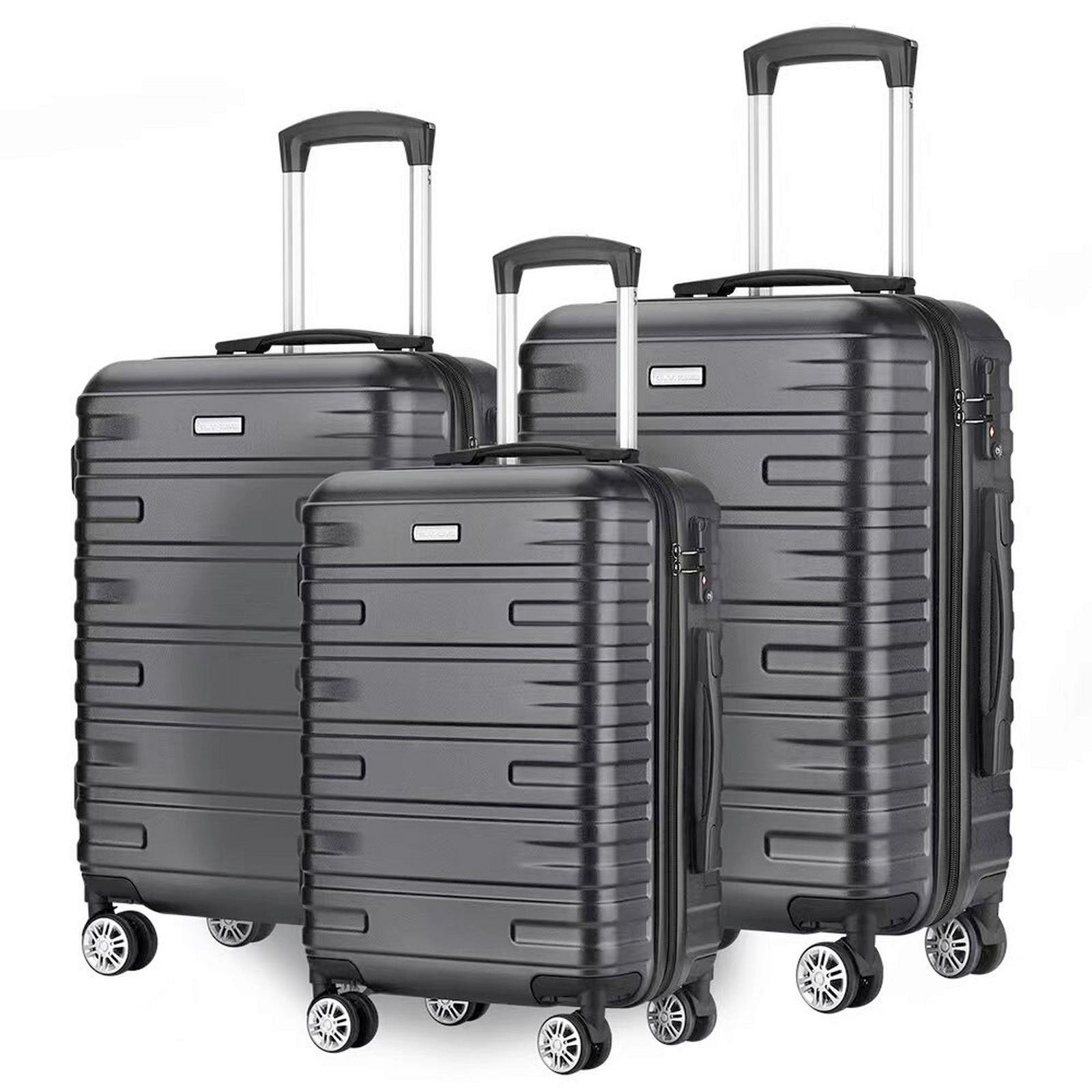 Novel kelioninių lagaminų rinkinys juodas, 3 dalių