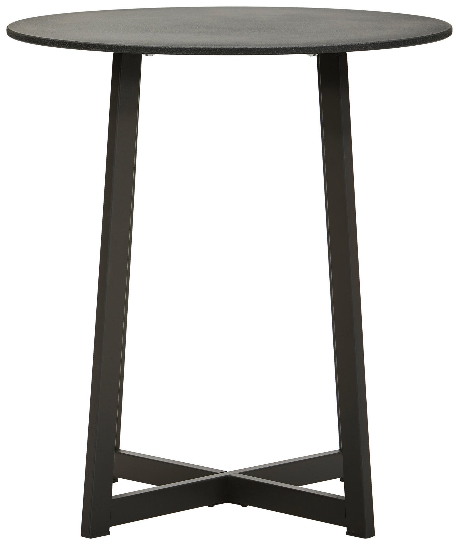 Xora šoninis staliukas 43/43/47 cm pilkas, juodas apvalus