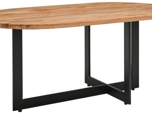 MID.YOU kavos staliukas akacijos masyvas 105/45/60 cm ovalus natūralios spalvos, juodas