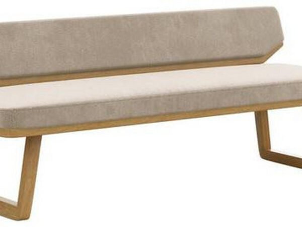 Carryhome SUOLIUKAS 190/80/52 cm, plokščio audinio, ąžuolo spalvos, smėlio spalvos, masyvus ąžuolas