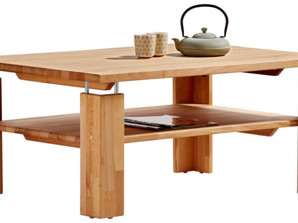 Carryhome kavos staliukas iš masyvinio šerdinio buko 100/68/45 cm, stačiakampis, šerdinis bukas