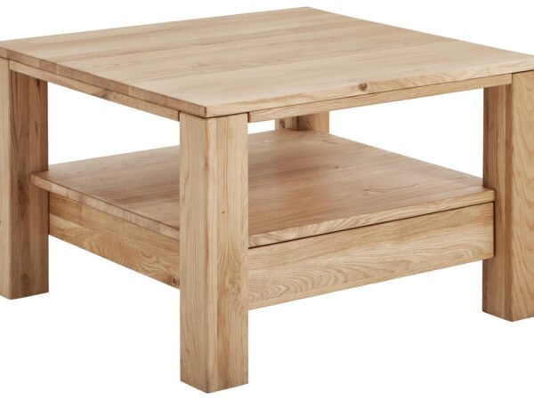 Linea Natura KAVOS STALAS, masyvi laukinė ąžuolo mediena, 70/70/47,5 cm, kvadratinis, ąžuolo spalvos