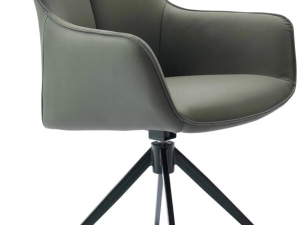 Novel rankrėslis, odos pasirinkimas, 360° pasukama sėdimoji dalis, su natūralios odos porankiais