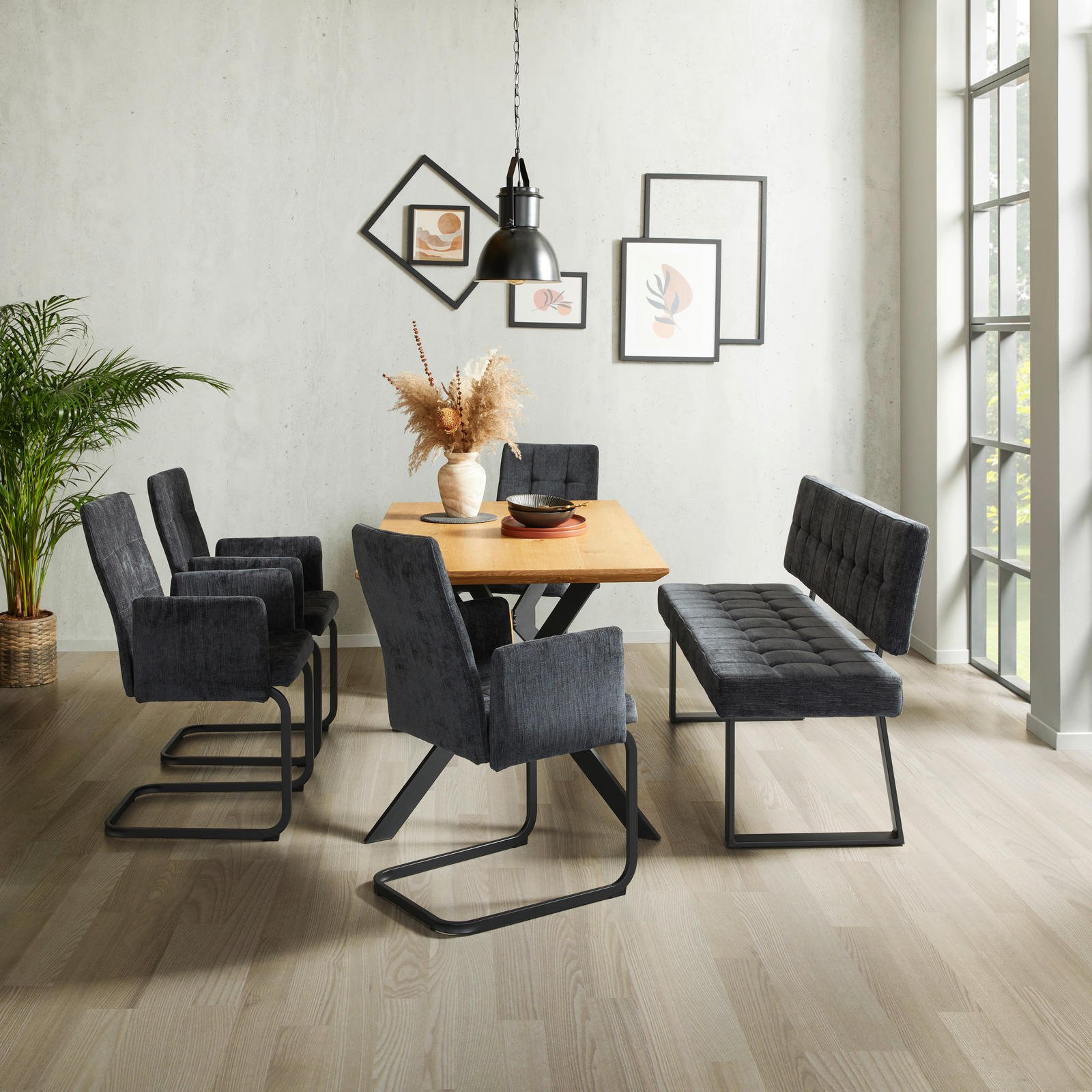 MID.YOU suoliukas 140/85/56 cm, audinys, tamsiai pilkas - Image 2