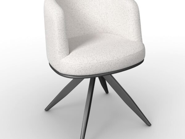 Krėslas Nela akmens pilkos spalvos, buklė, pasukamas, paminkštintas