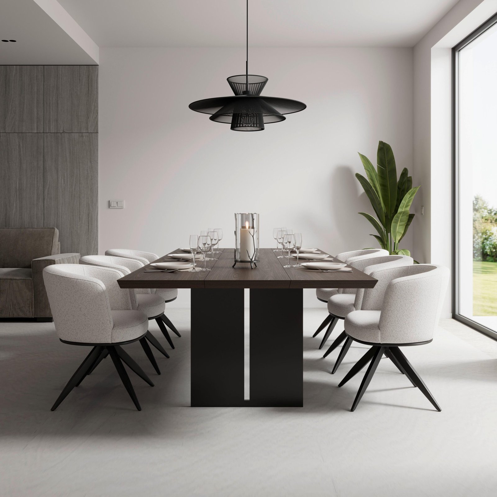 Krėslas Nela akmens pilkos spalvos, buklė, pasukamas, paminkštintas - Image 2