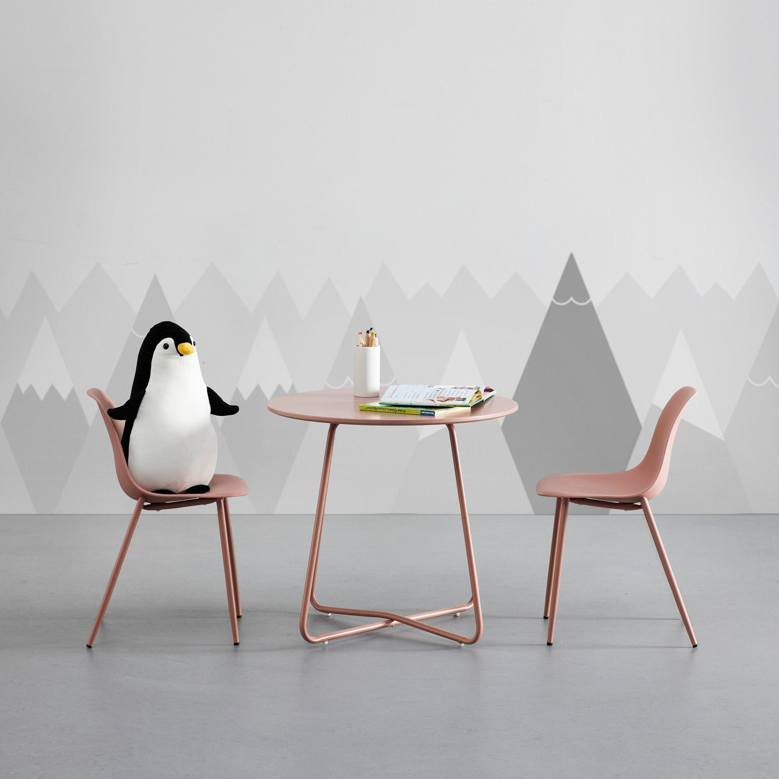 Vaikiškas sėdėjimo komplektas Casey, rožinis, plastikas/metalas