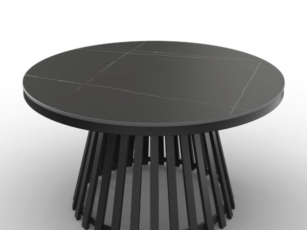 Kavos staliukas Pela juodas MDF apvalus