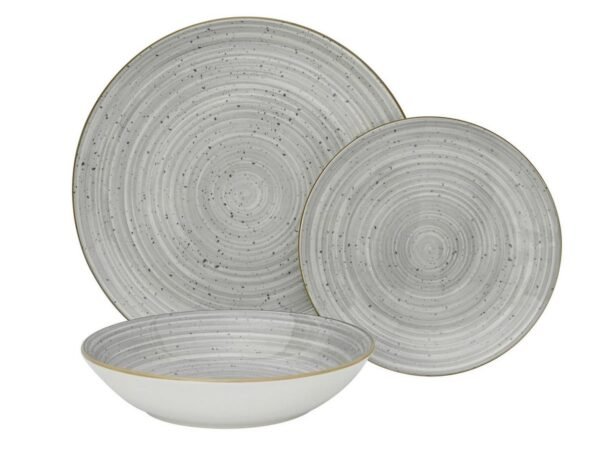 Stalo indų servisas Tina, pilkas, 12 dalių