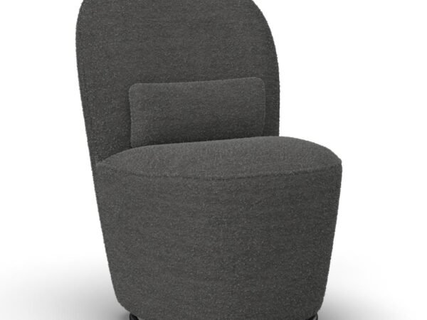Pasukama kėdė Vittore, pilka, apmušta buklė audiniu