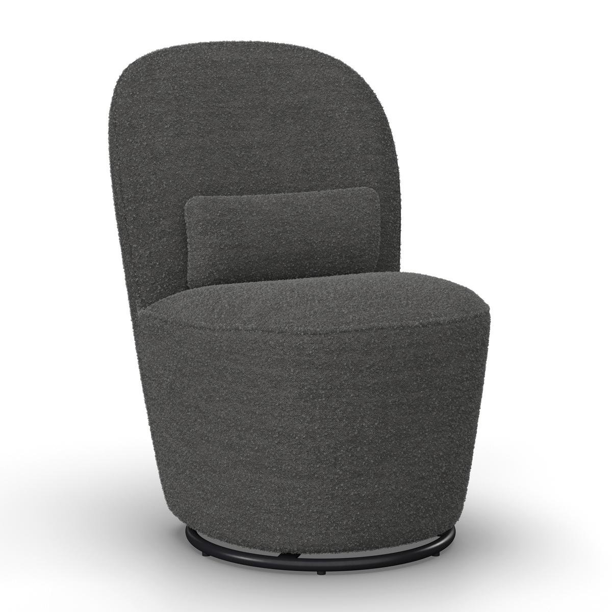 Pasukama kėdė Vittore, pilka, apmušta buklė audiniu