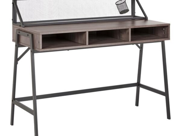 Rašomasis stalas Lena, riešuto spalvos MDF, apie 110x50 cm