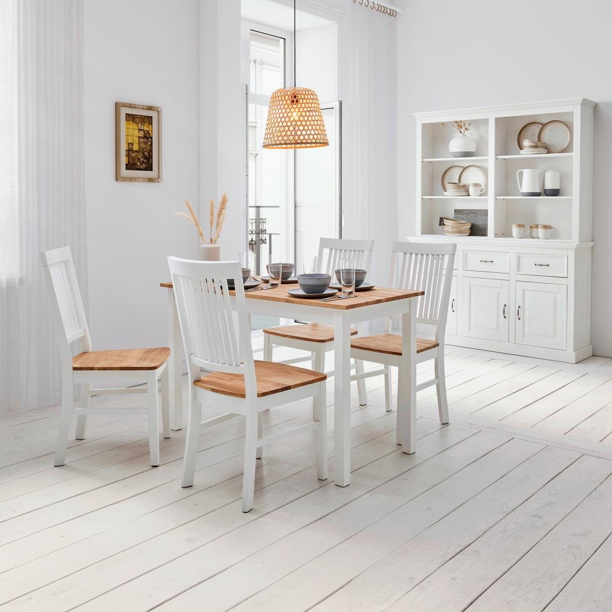 Valgomojo stalas Antalia natūralios spalvos / baltas, iš tikro medžio - Image 2