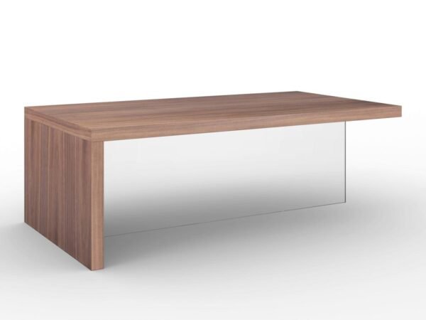 Kavos staliukas Nayla riešutmedžio spalvos MDF/stiklas