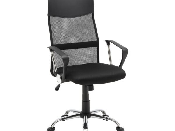 Biuro kėdė Basti juoda/chromo spalvos