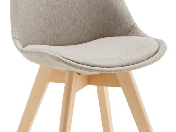 Kėdė Rocksi, šviesiai pilkas audinys, tikro medžio kojos