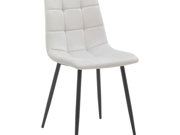 Kėdė Ria, šviesiai pilka, aksominė, paminkštinta