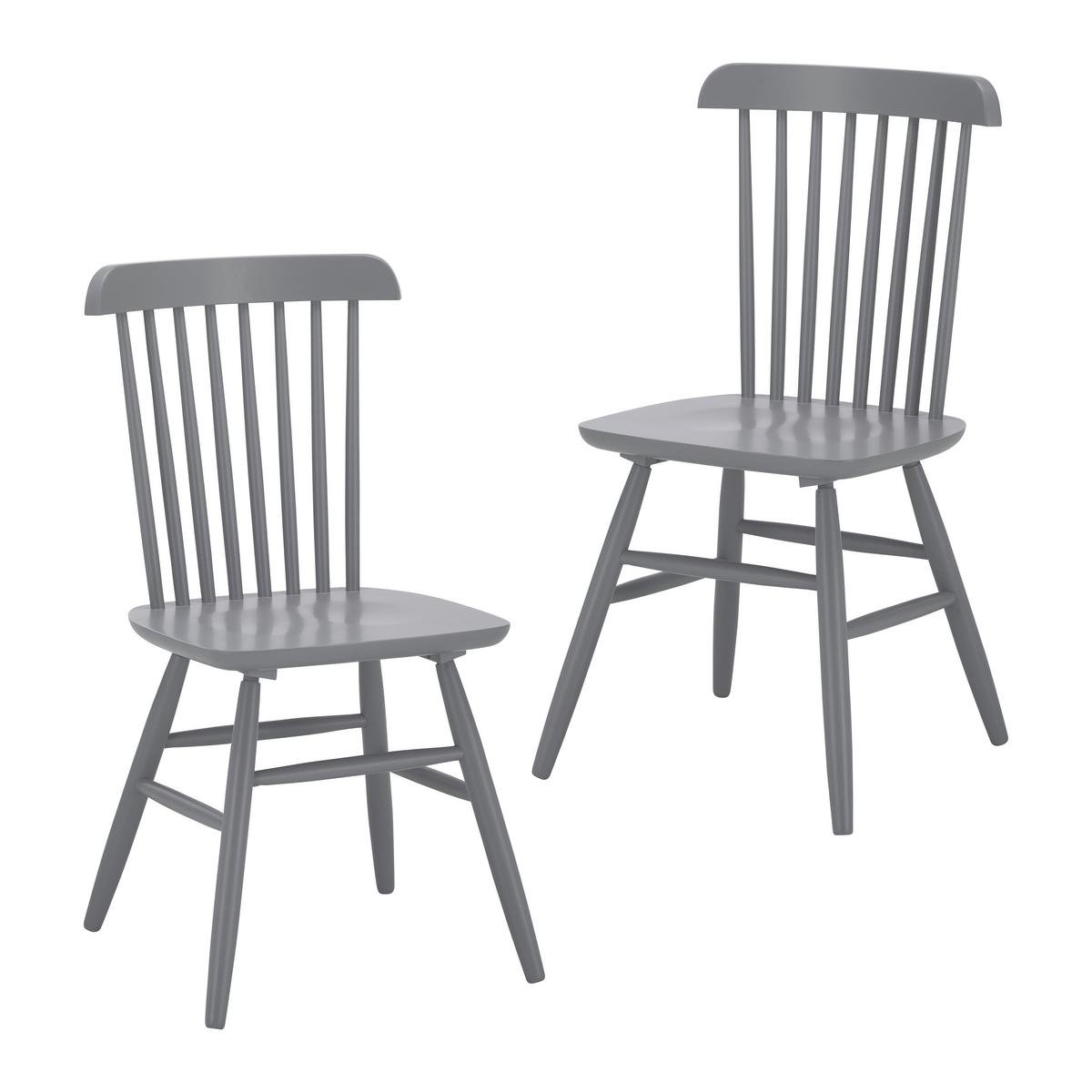 Kėdžių komplektas Pedro pilkai lakuota masyvi buko mediena