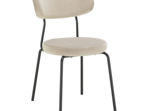 Paminkštinta Lea kėdė, smėlio spalvos aksomu