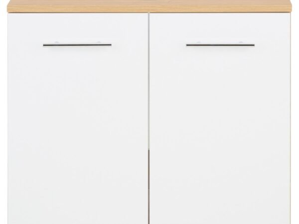 Praustuvo spintelė baltos/ąžuolo spalvos