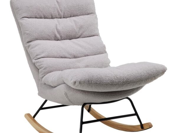 Supamasis krėslas Devin šviesiai pilkos spalvos austas audinys