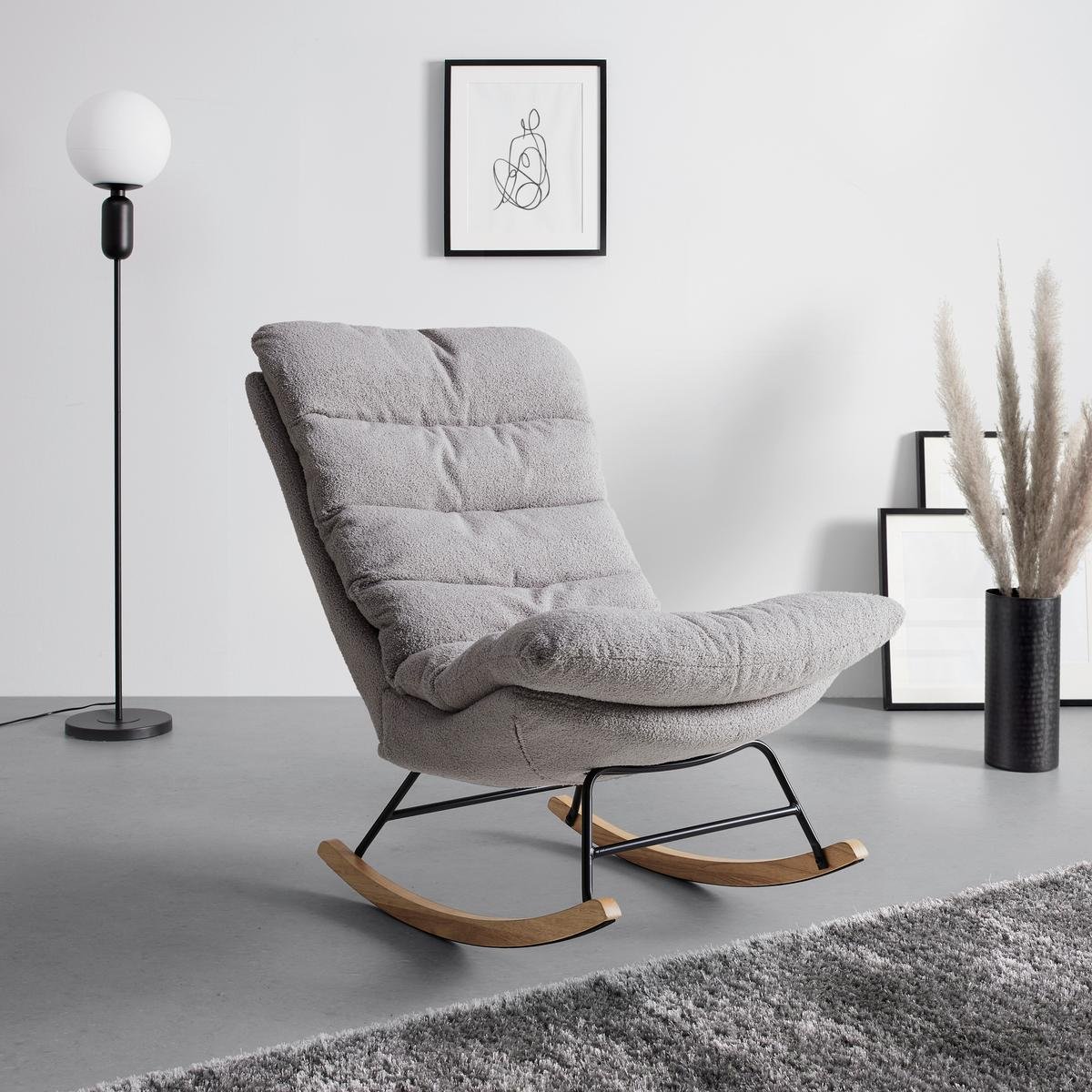 Supamasis krėslas Devin šviesiai pilkos spalvos austas audinys - Image 4