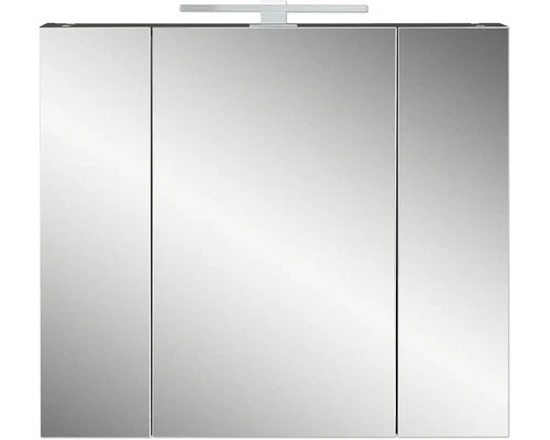 GermaniaVonios daiktadėžėSu veidrodžiu/su apšvietimu, iš medžio drožlių plokštės, paviršiaus apdaila: Melaminas, antracito spalvos, plotis 76 cm, aukštis 71 cm, gylis 23 cm